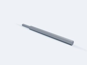 Model 3D: Wałek – Stal S355J2 – sześciokąt 90 × 1500 mm, czop kwadrat 50 × 300 (ZMN-2AX7-FDQ7)