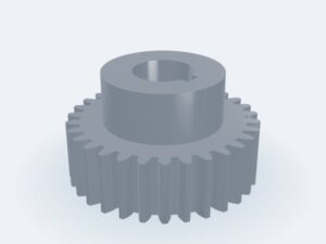 Model 3D: Koło zębate – Stal 16HG (16MnCr5) do nawęglania – m3, z30, Ø zewn. 96,0 (Ø podz. 90,0) × 30 mm, otwór Ø30, piasta Ø60 × 25 (ZMN-E491-0CEH)