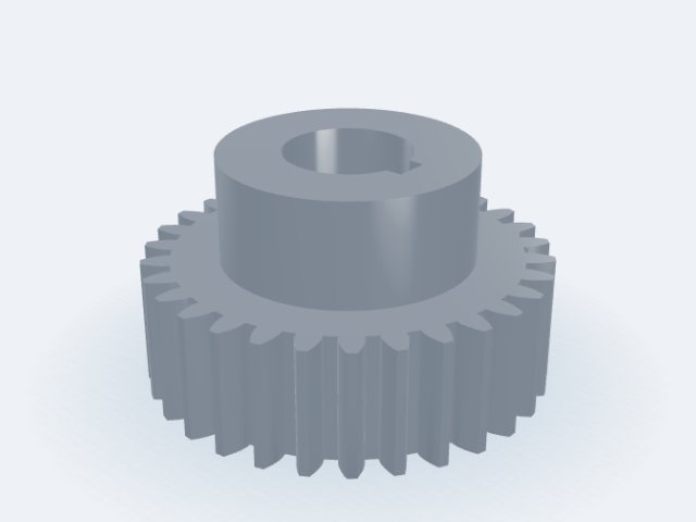 Model 3D: Koło zębate – Stal 16HG (16MnCr5) do nawęglania – m3, z30, Ø zewn. 96,0 (Ø podz. 90,0) × 30 mm, otwór Ø30, piasta Ø60 × 25 (ZMN-E491-0CEH)
