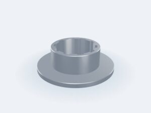 Model 3D: Piasta – Stal 40H (41Cr4) – kołnierz Ø200 × 12, piasta Ø125, L 60 mm, otwór Ø100 z wielowypustem 10×102×112 ISO 14 (ZMN-LQIN-5N8J)