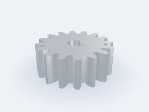 Model 3D: Koło zębate – Aluminium PA6 (2017A) – m3, z16, Ø zewn. 54,0 (Ø podz. 48,0) × 20 mm, otwór Ø10 (ZMN-UGRW-2OB4)